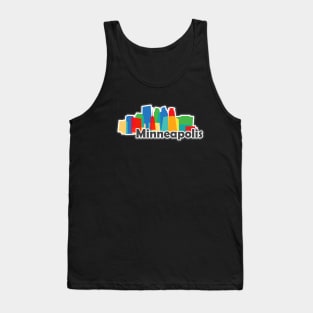 Souvenir for Minneapolis Minnesota with Skyline in Modern Colorful geometric shapes Tank Top